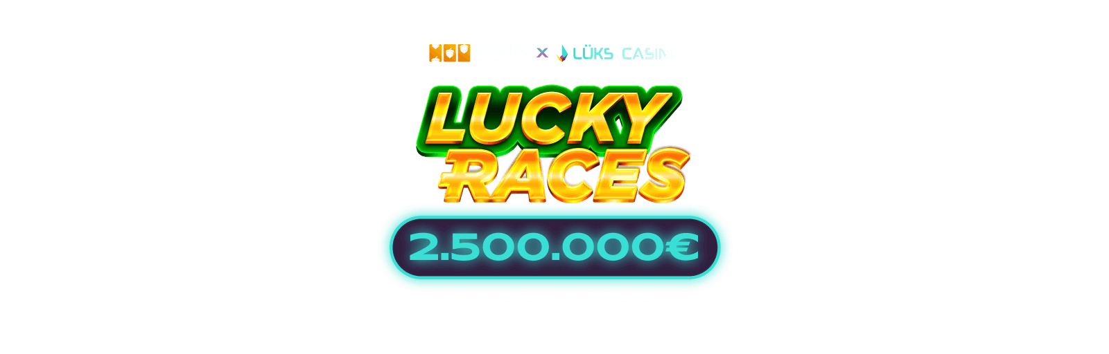 3 Oaks Lucky Races lettering and prize pool